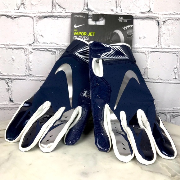 Nike Vapor Jet Men’s Navy Blue Football Gloves Size XXL - CZ4127 NEW - Picture 1 of 6